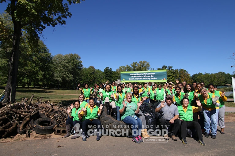 world mission society church of god in middletown, wmscog connecticut, veterans memorial park cleanup, environmental protection, east coast volunteer service day 2016